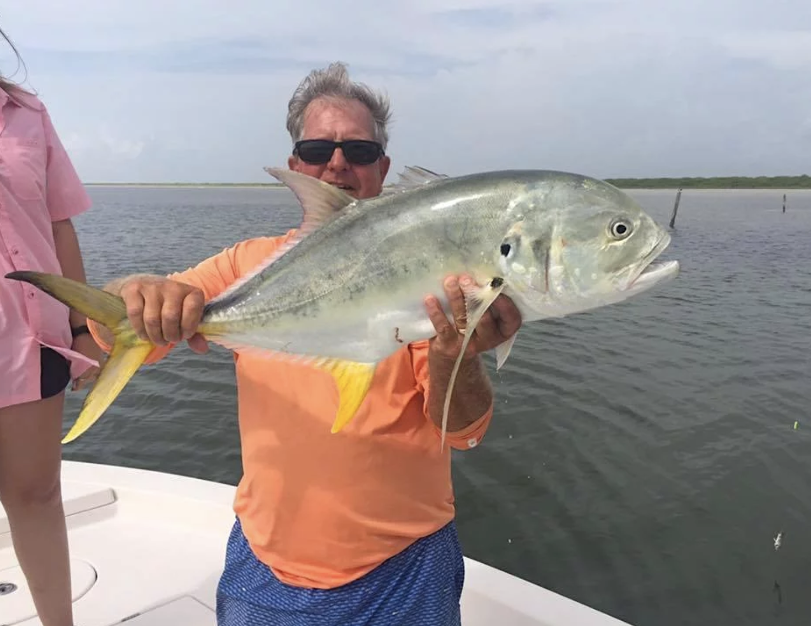 Photograph of a Crevalle Jack, a 24-inch saltwater fish, caught in Corpus Christi