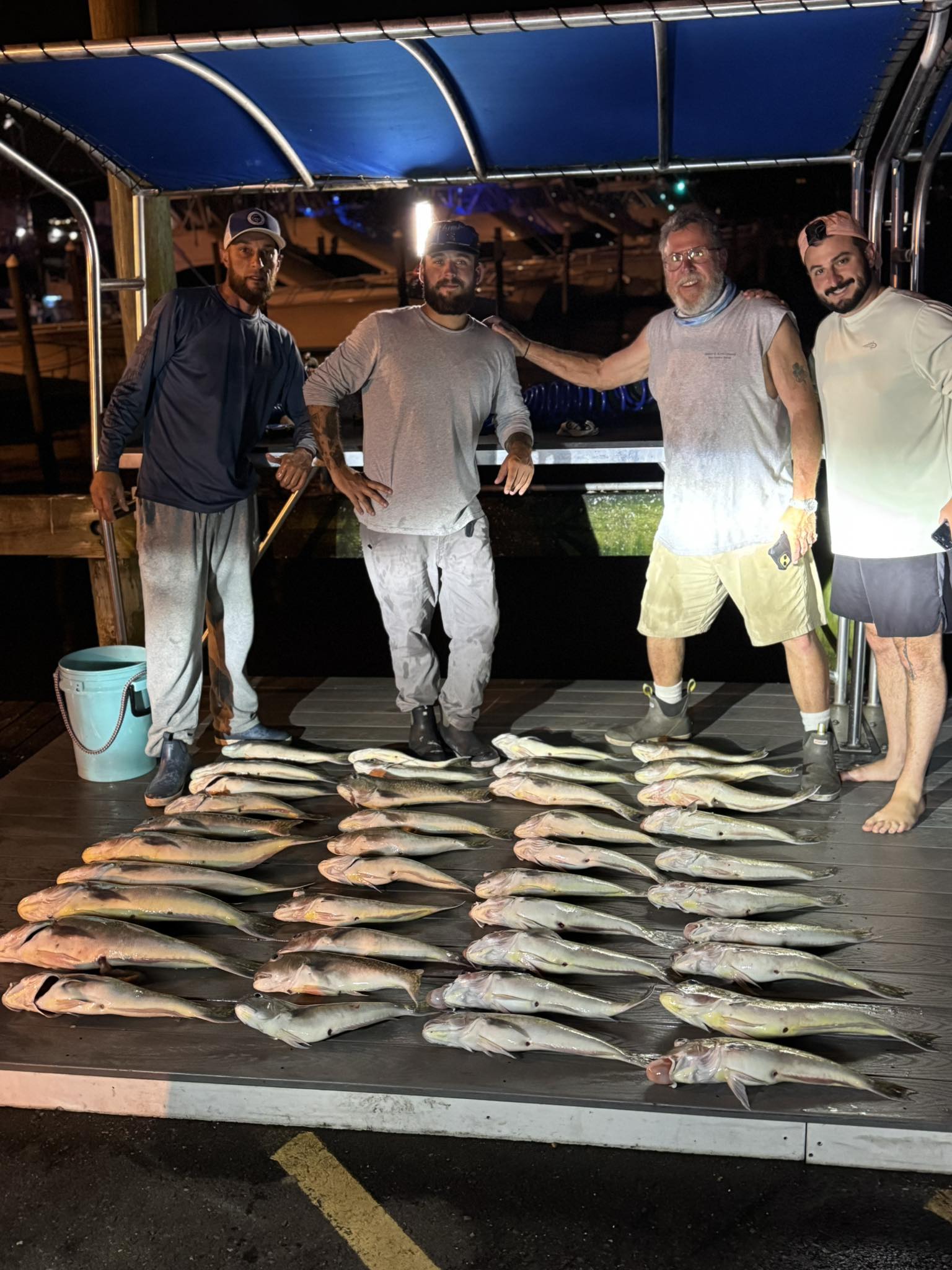 Four people enjoy a cruises and fishing trip at Point Pleasant Beach