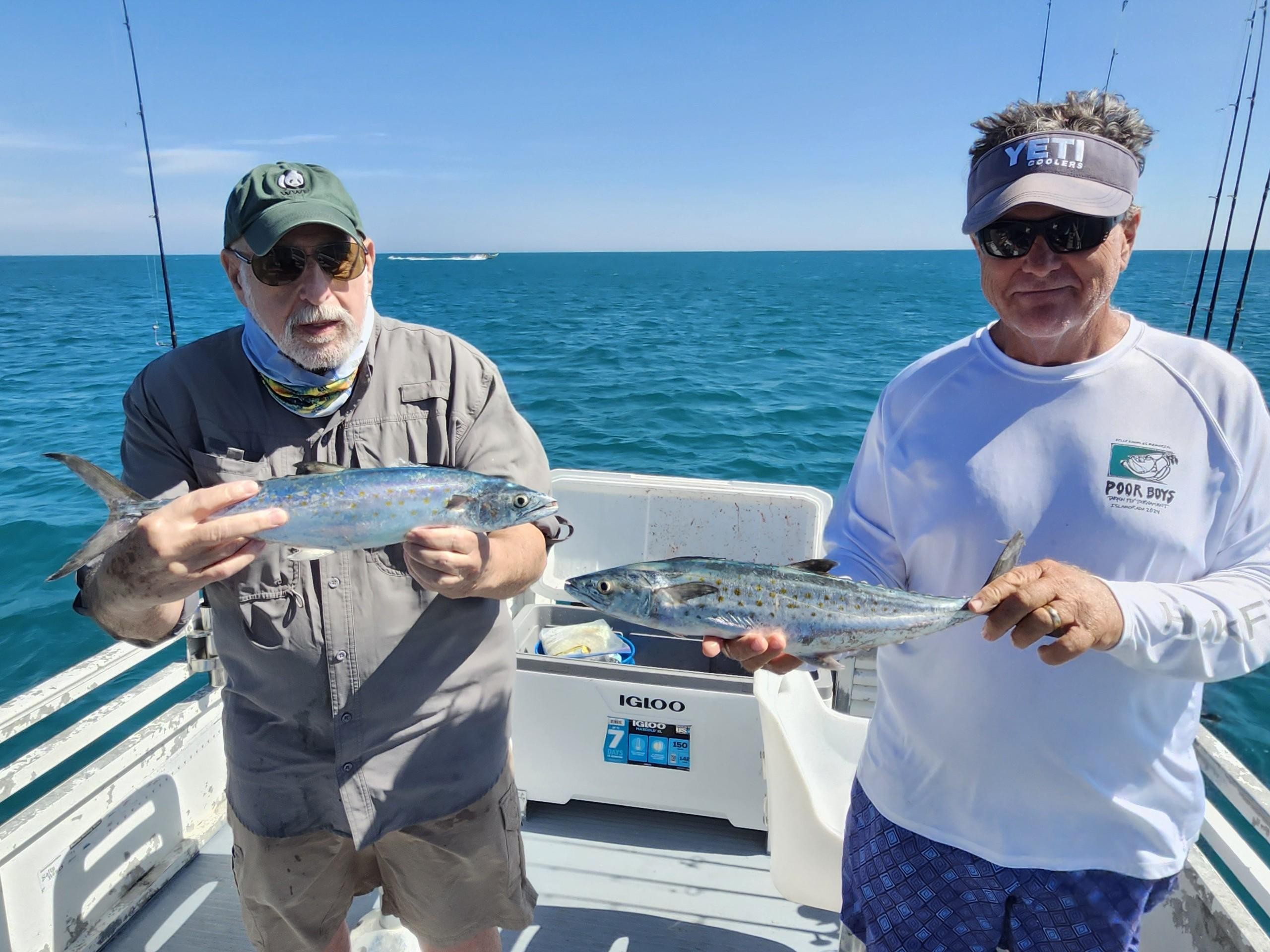 Two Spanish mackerel caught during fishing charter in Jensen Beach FL
