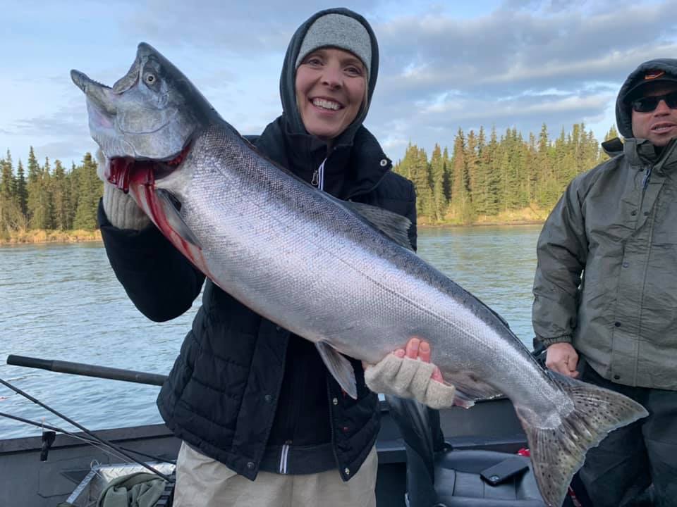 Chinook salmon, 34 inches, fishing in AK