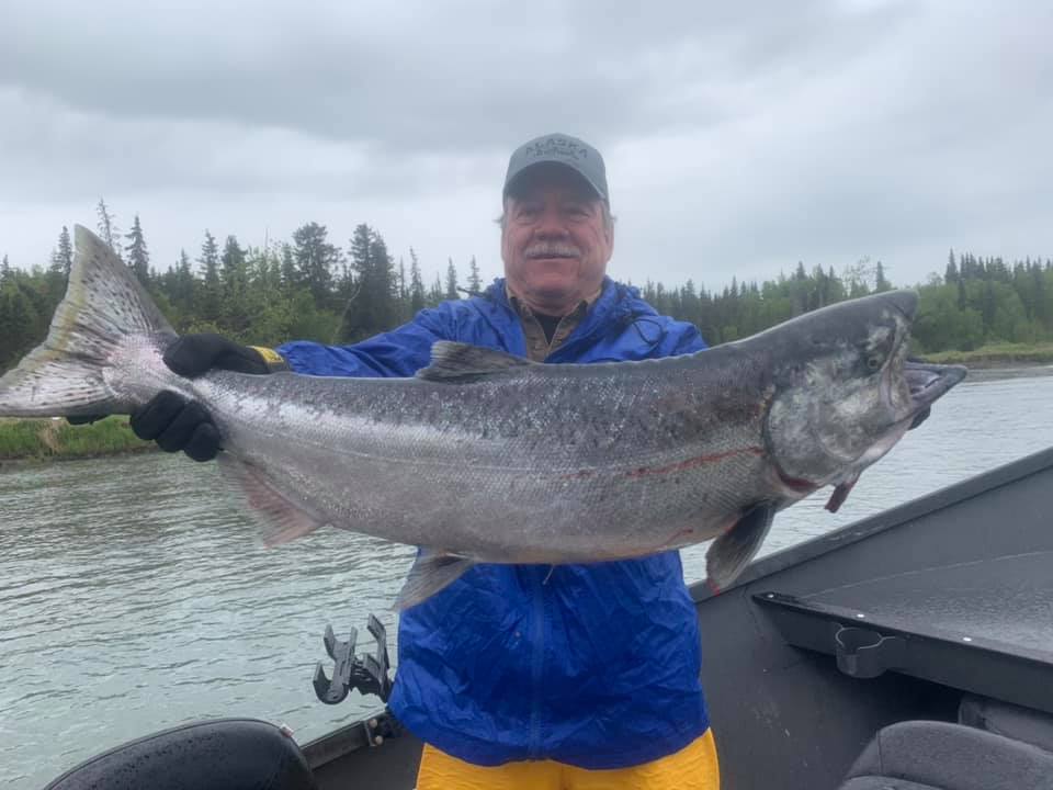 A person fishing in Soldotna