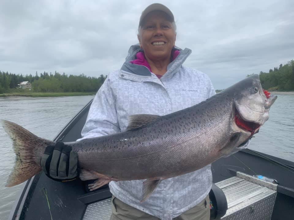 Fishing trip in Alaska with a big fish