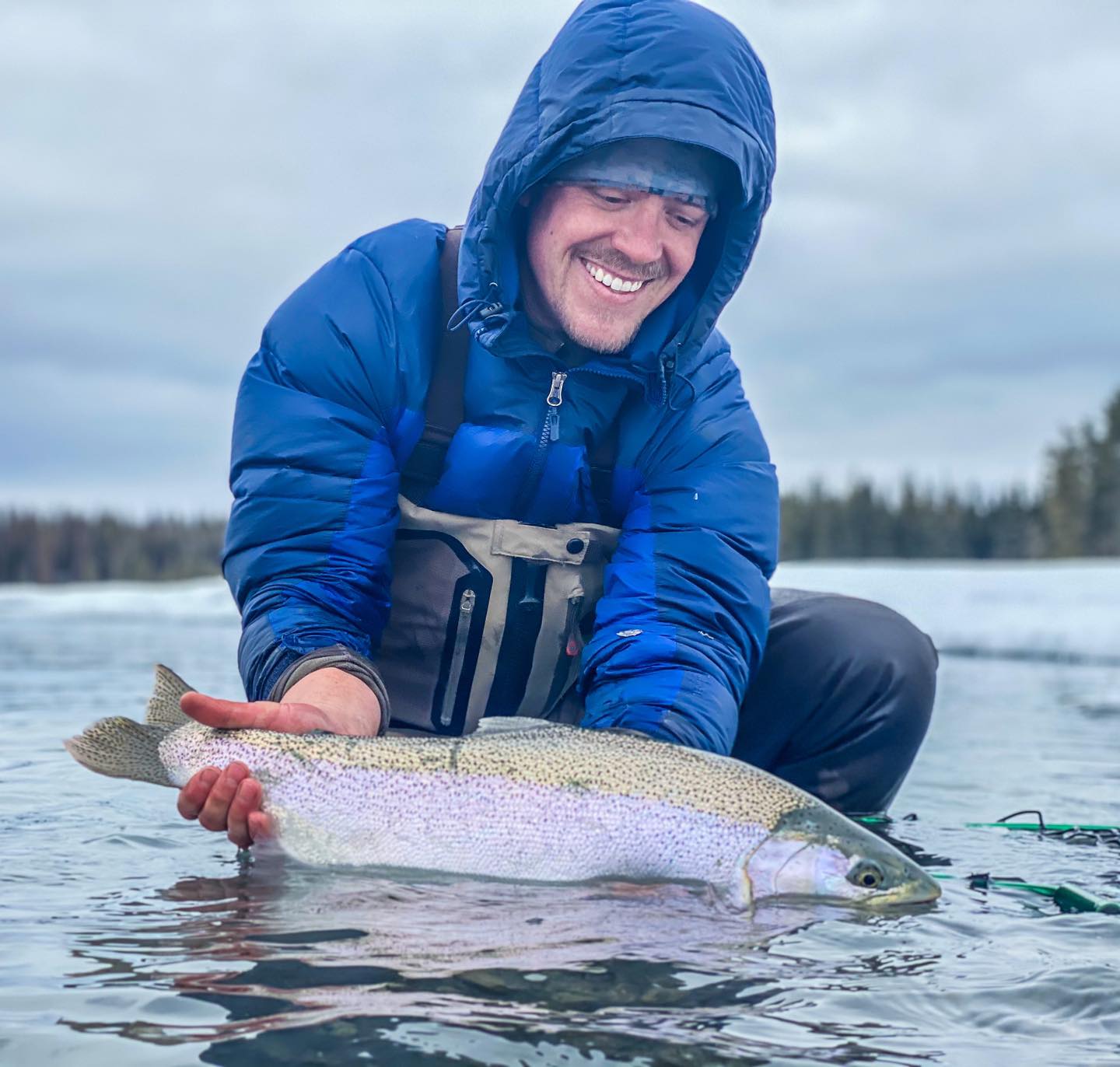 Angler with a big fish in Soldotna