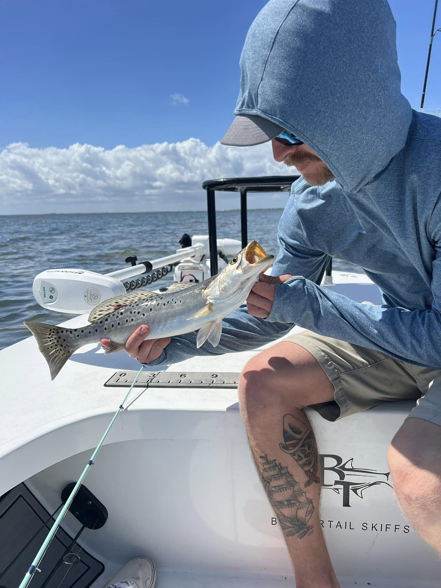 Spotted weakfish caught while fishing in FL