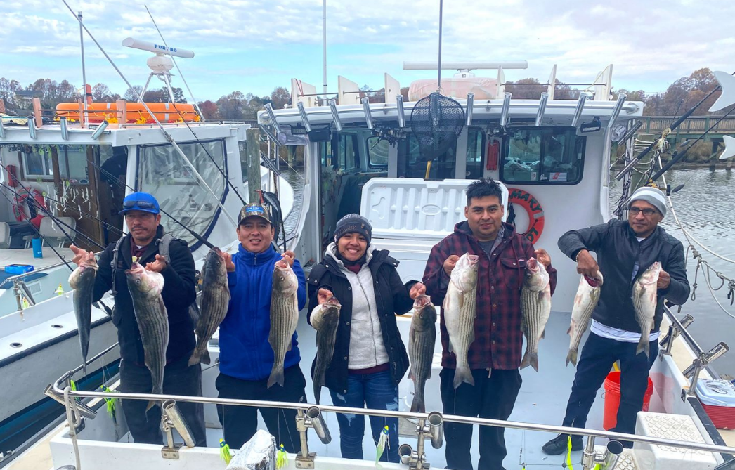 Nine striped bass caught during fishing trip at Chesapeake Beach