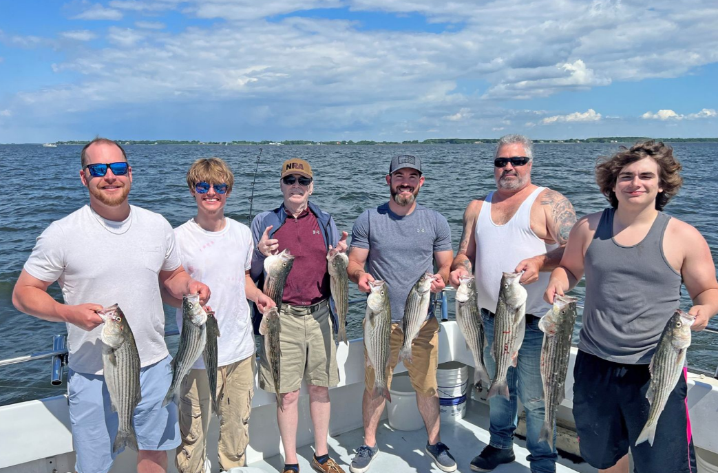 8 striped bass in MD fishing