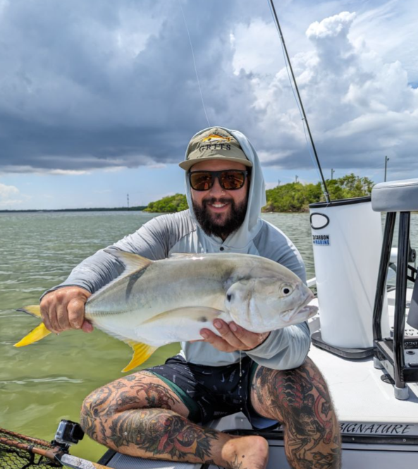 Crevalle Jack, an 18-inch fish, caught while fishing in Belleair Bluffs