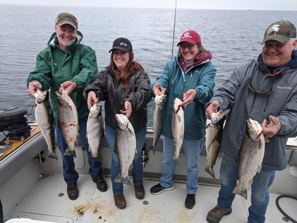 7 rainbow trout caught while fishing in Wolcott