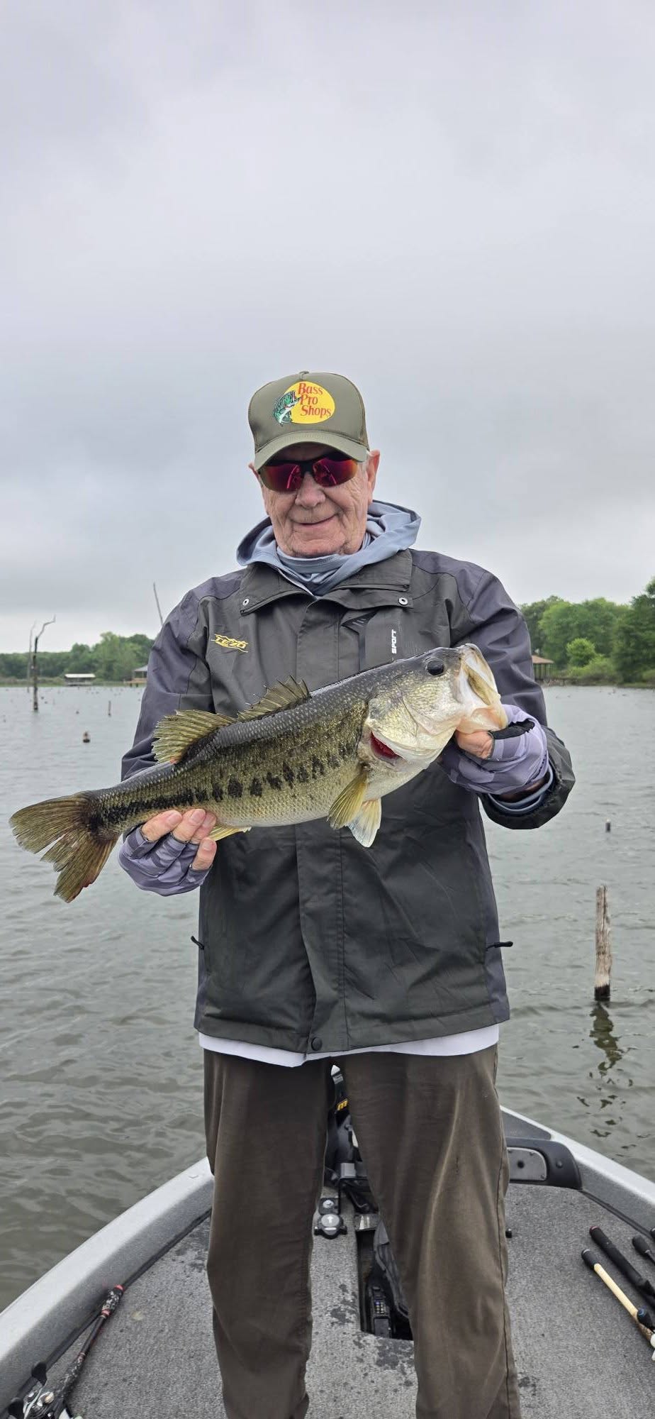 Spotted bass catch from fishing trip in Quitman Texas