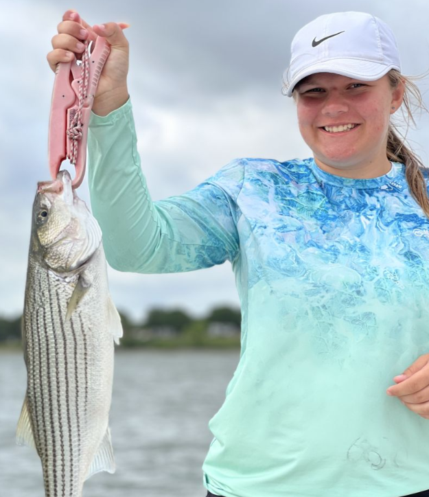 Striped bass caught fishing in Mead