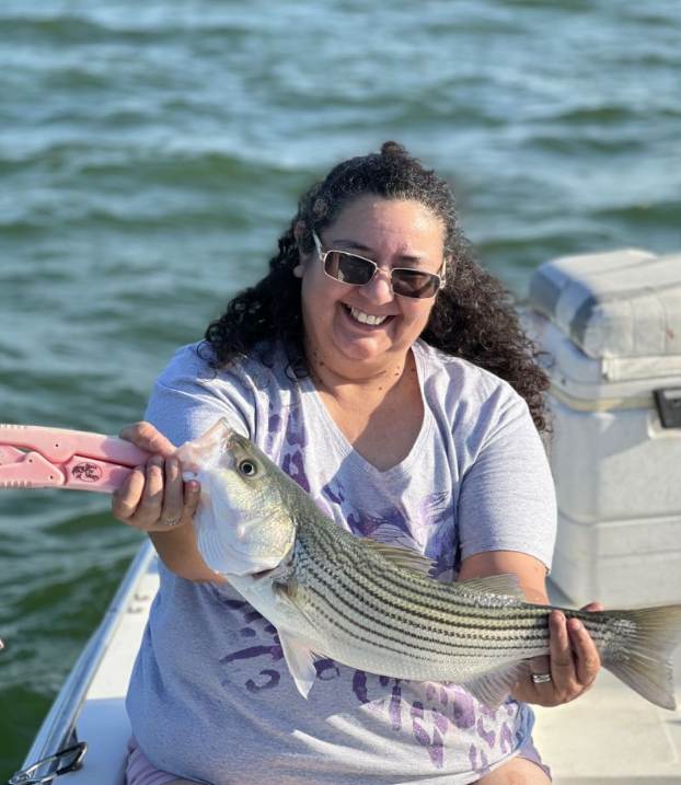 Striped bass caught while fishing in Mead