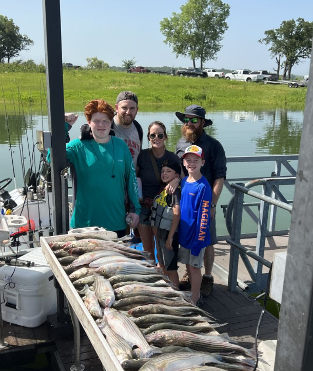 Six people fishing at Mead