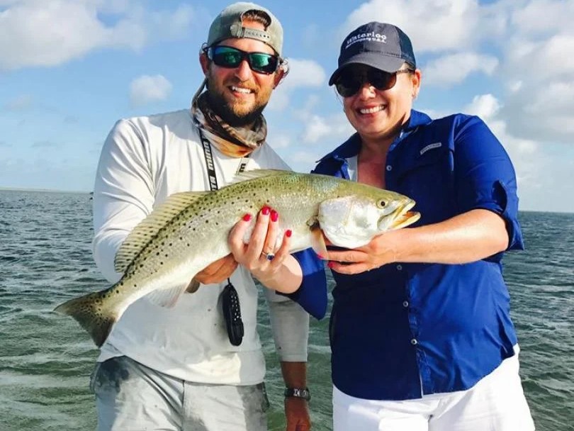 Spotted weakfish, 23 inches, fishing in TX