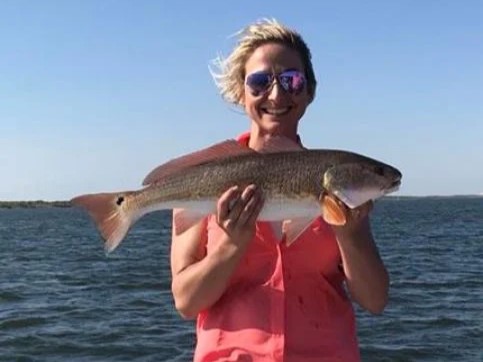 A person fishing in Corpus Christi, Texas