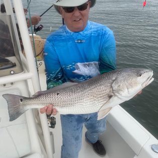 A lone redfish measuring 24 inches caught while fishing in Savannah
