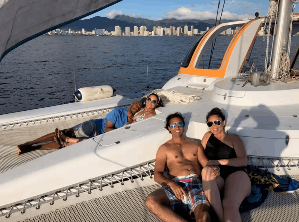 Group of four people enjoying a day in Honolulu