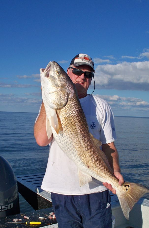 A fisherman holding a 29-inch fish in Florida