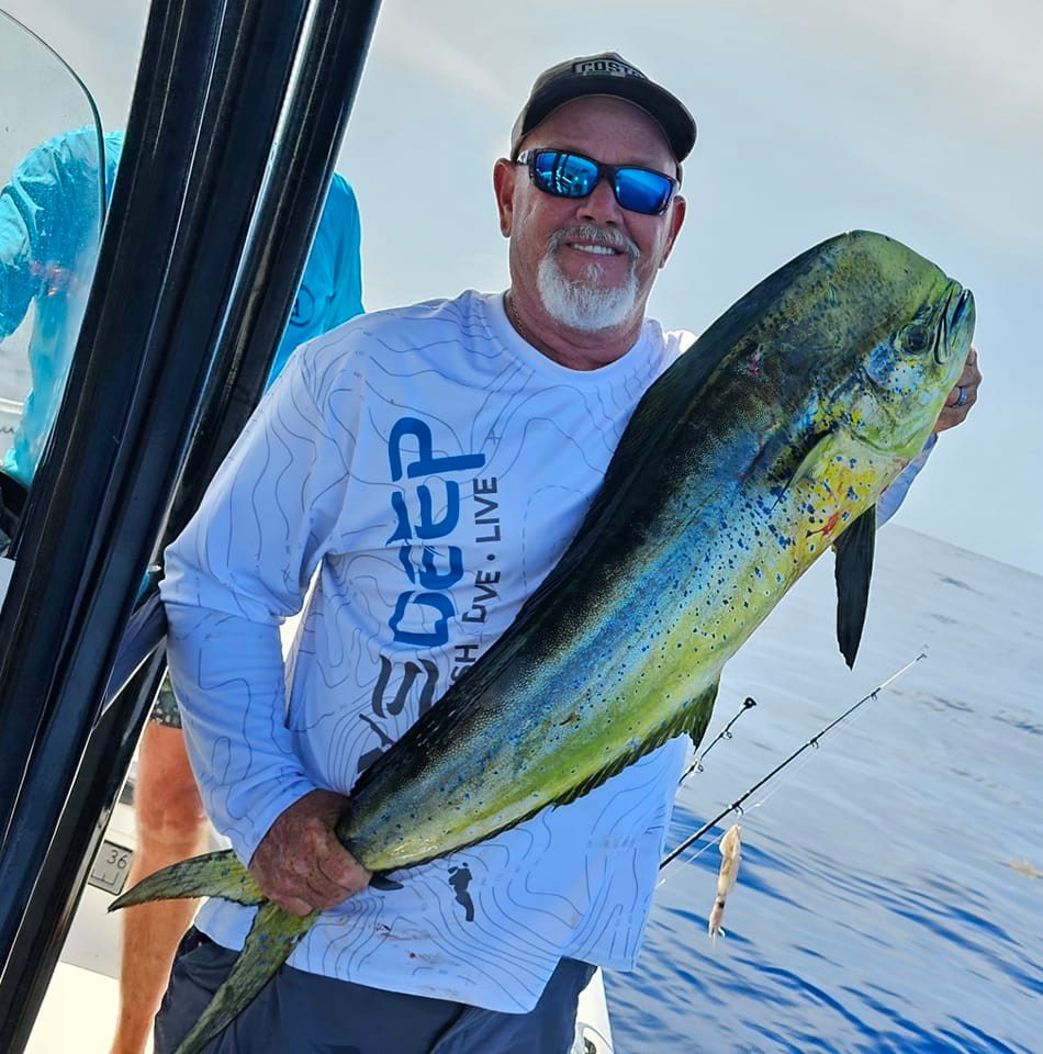 Mahi Mahi fish caught by a person in Florida