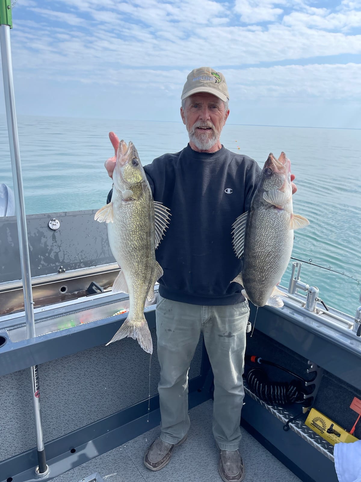 1 person fishing for 2 big fish at Lakeside Marblehead