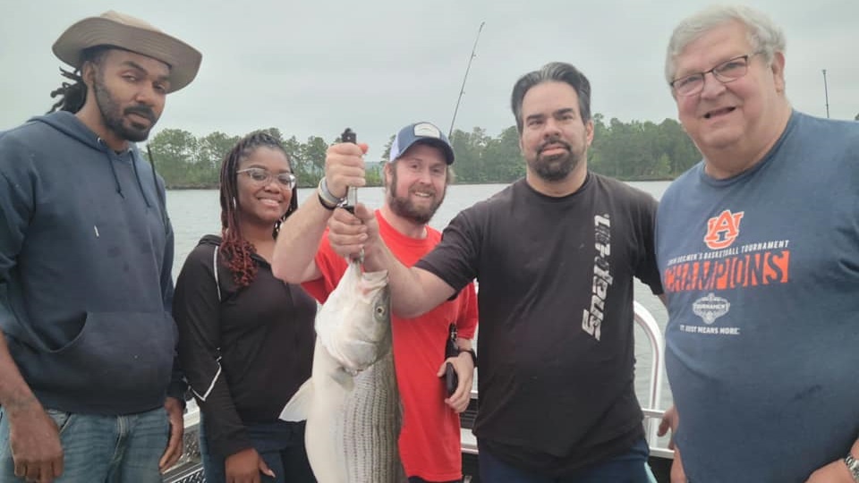 Image of a striped bass caught while fishing in AL
