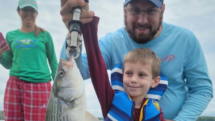 Striped bass caught while fishing in AL