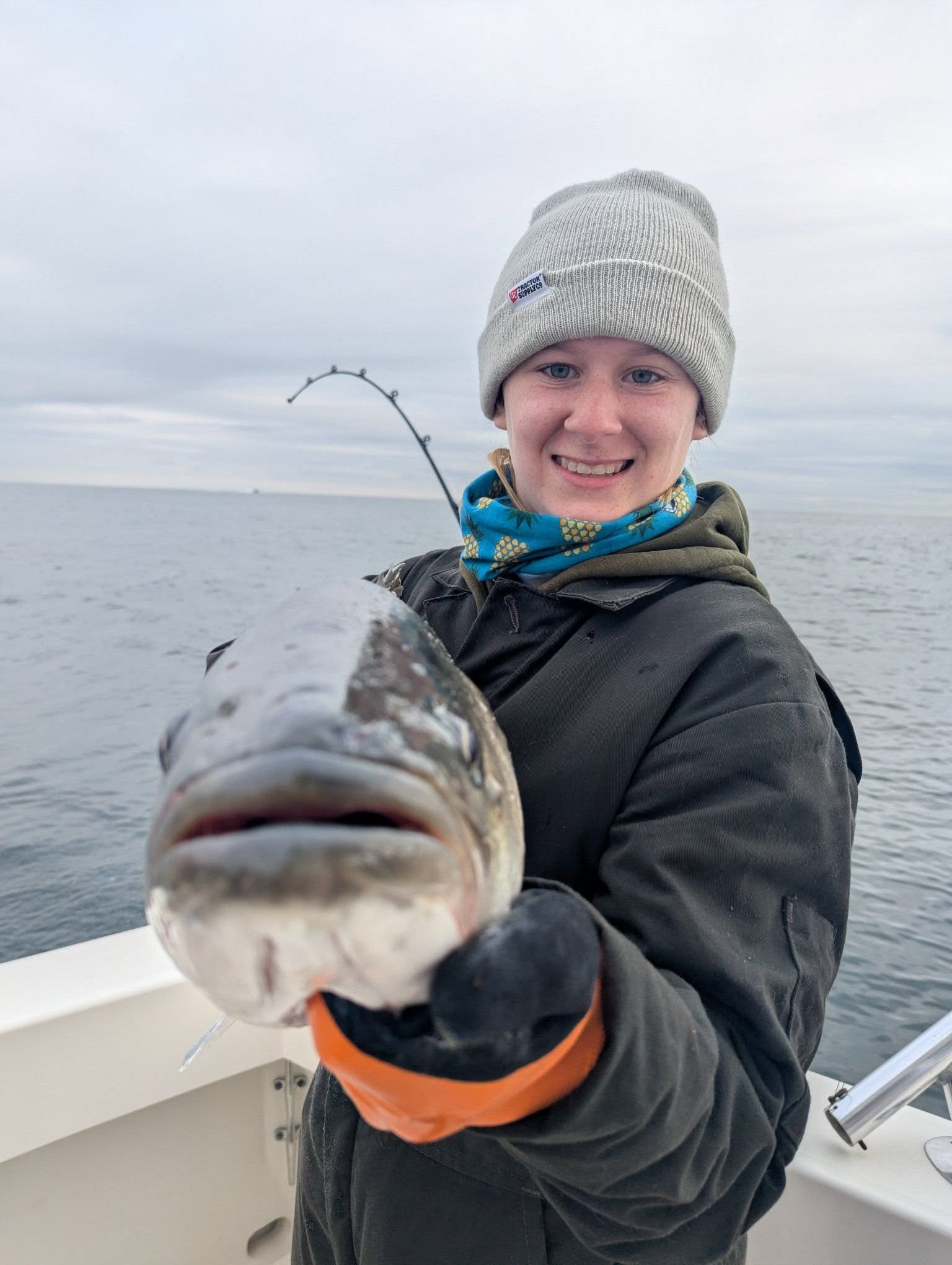 Large fish caught during fishing trip in Forked River NJ waters