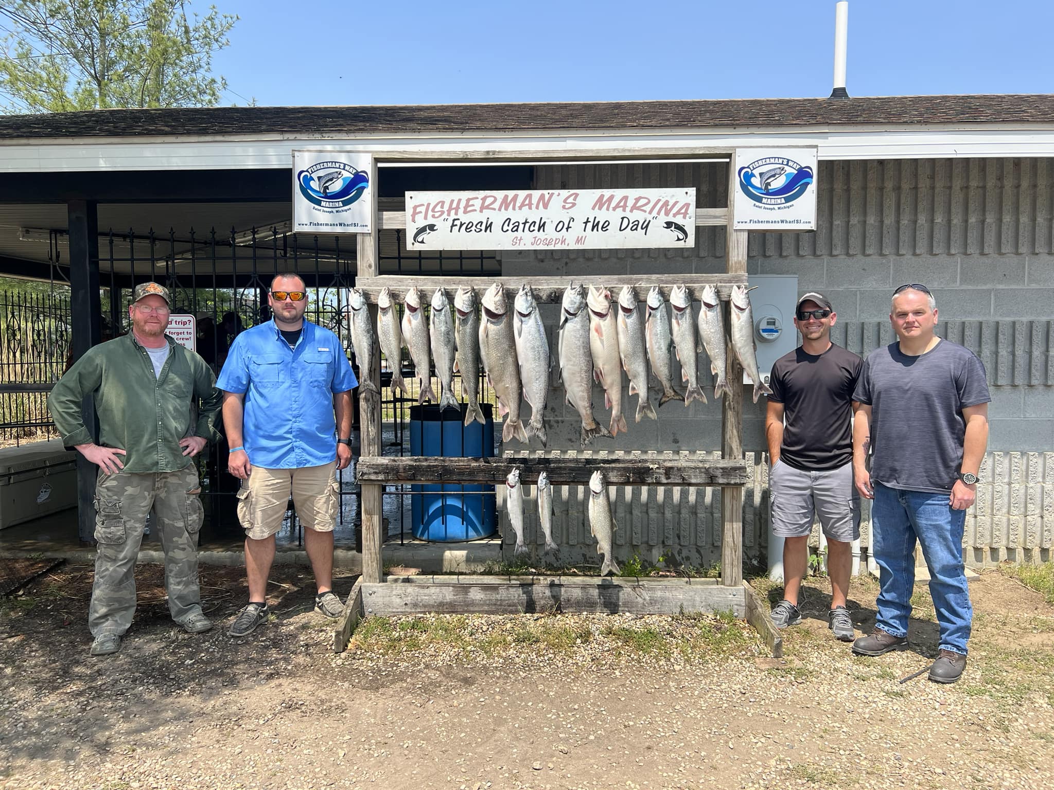 four people fishing at st. joseph