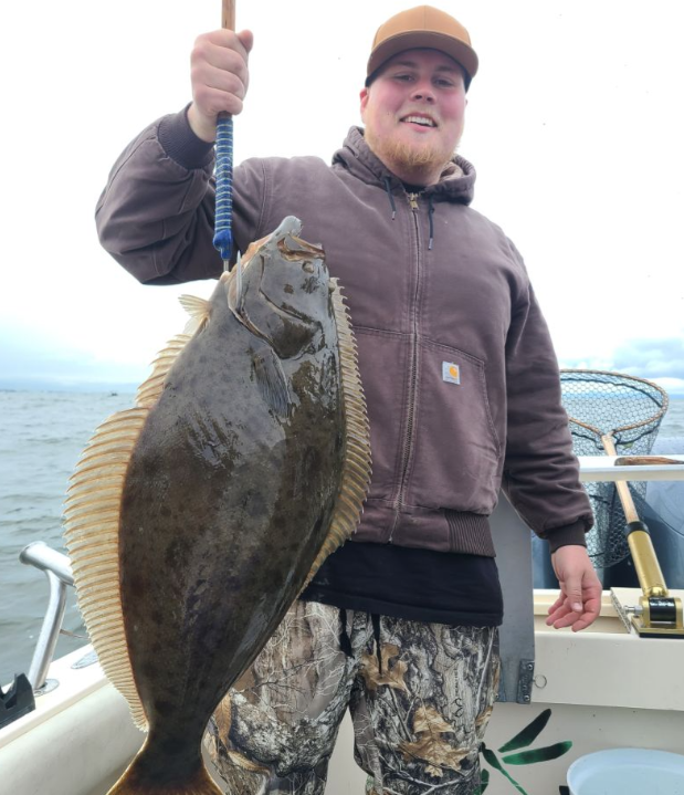 A California Flounder fish caught in Bodega Bay