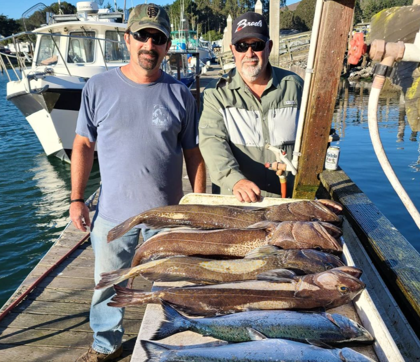 2 people fishing in Bodega Bay