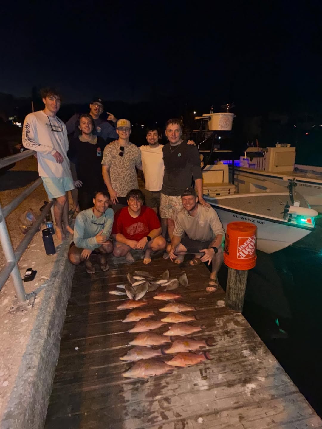 Nine people fishing in Holmes Beach