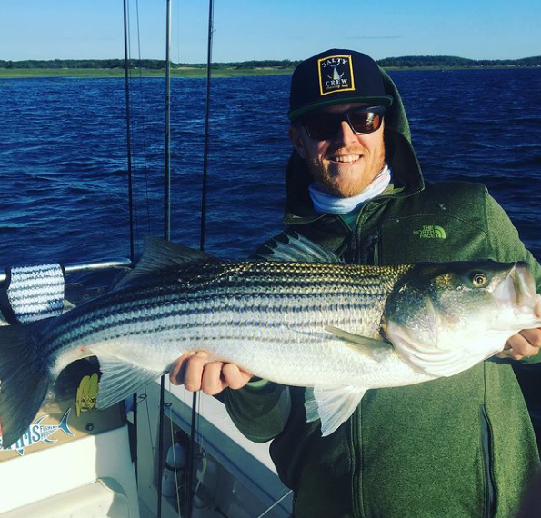 Striped bass caught in Rowley