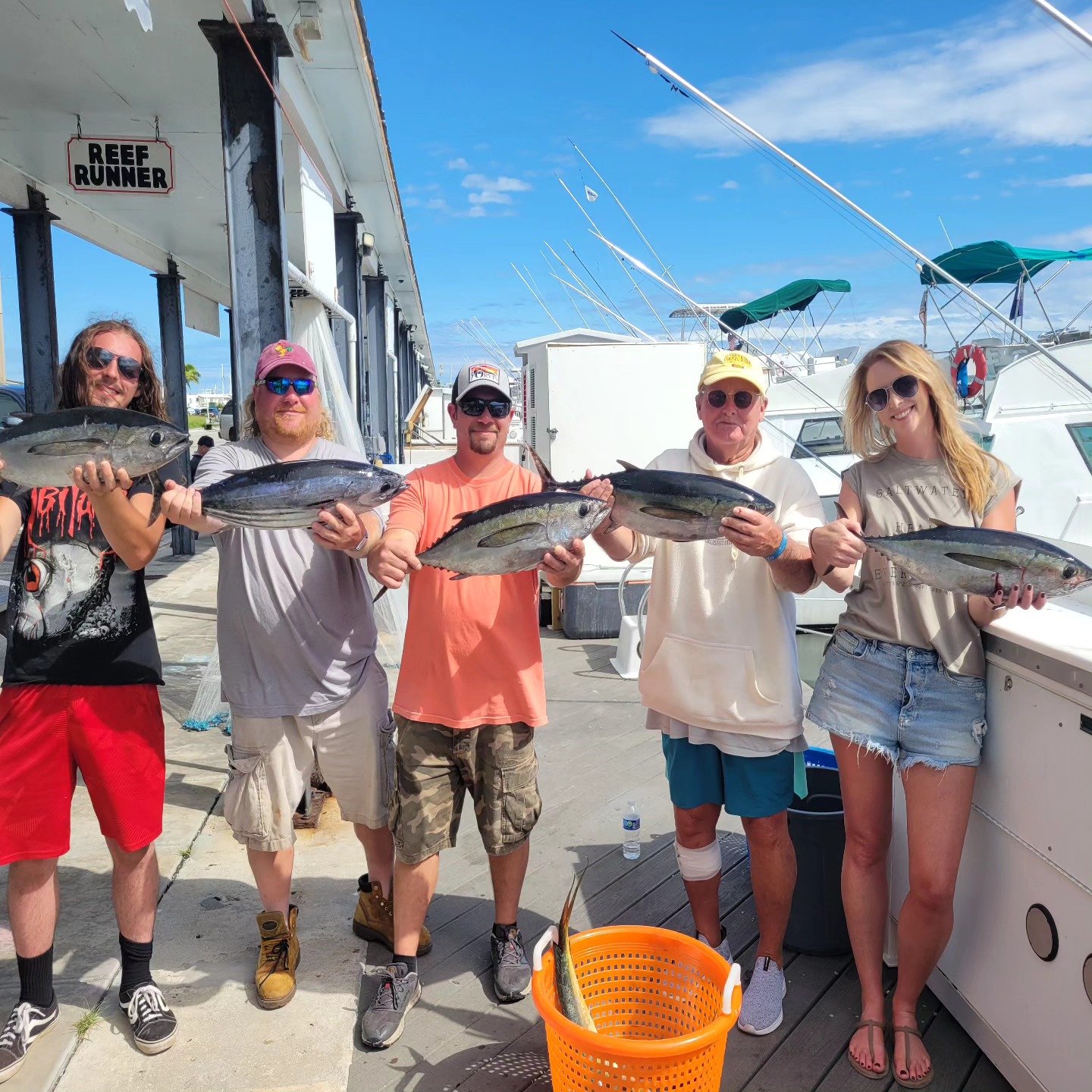 3 blackfin tuna fish caught during fishing tour in Key West, Florida