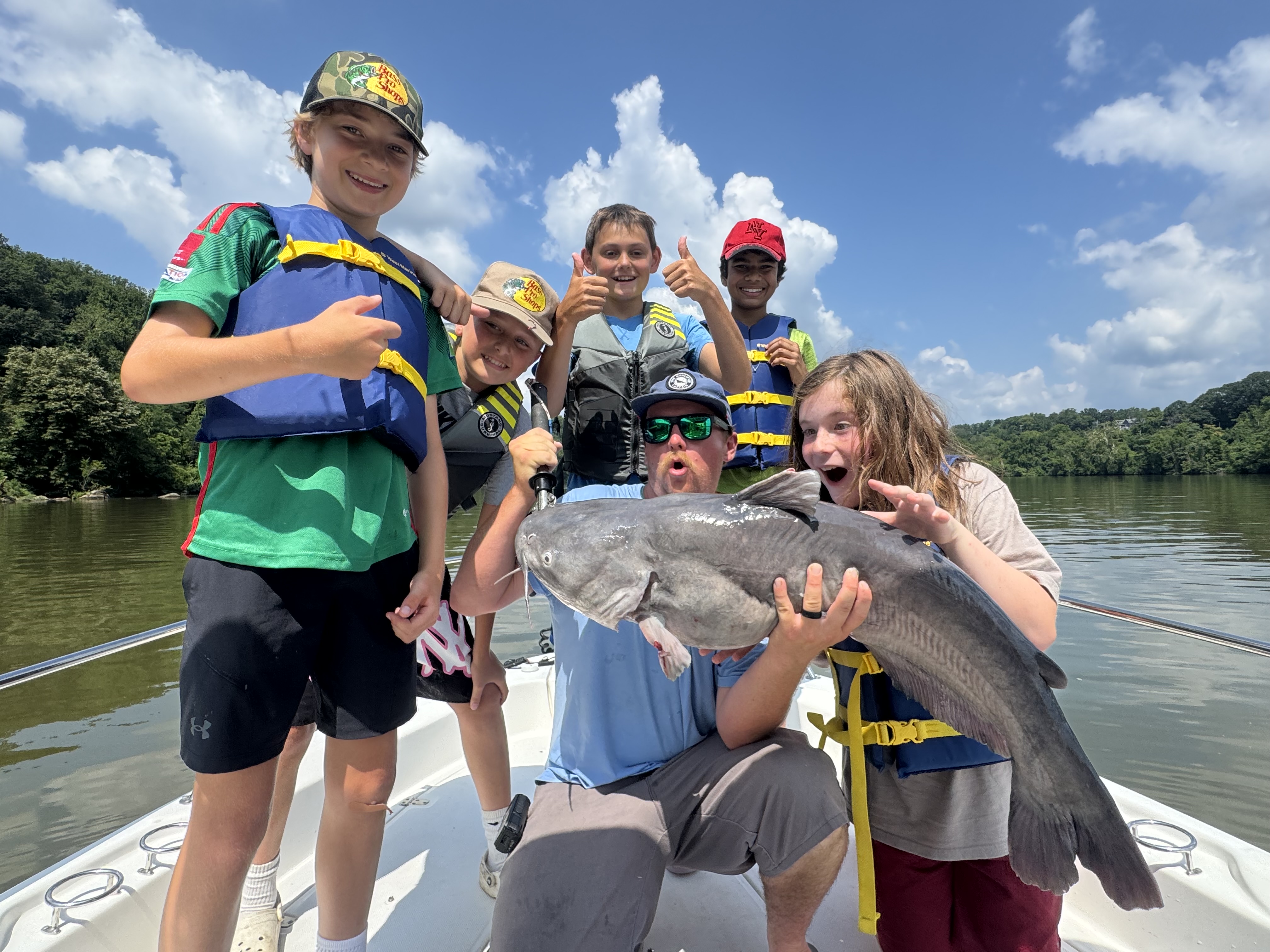 Private afternoon fishing charter boat on Potomac River in Washington DC with premium fleet