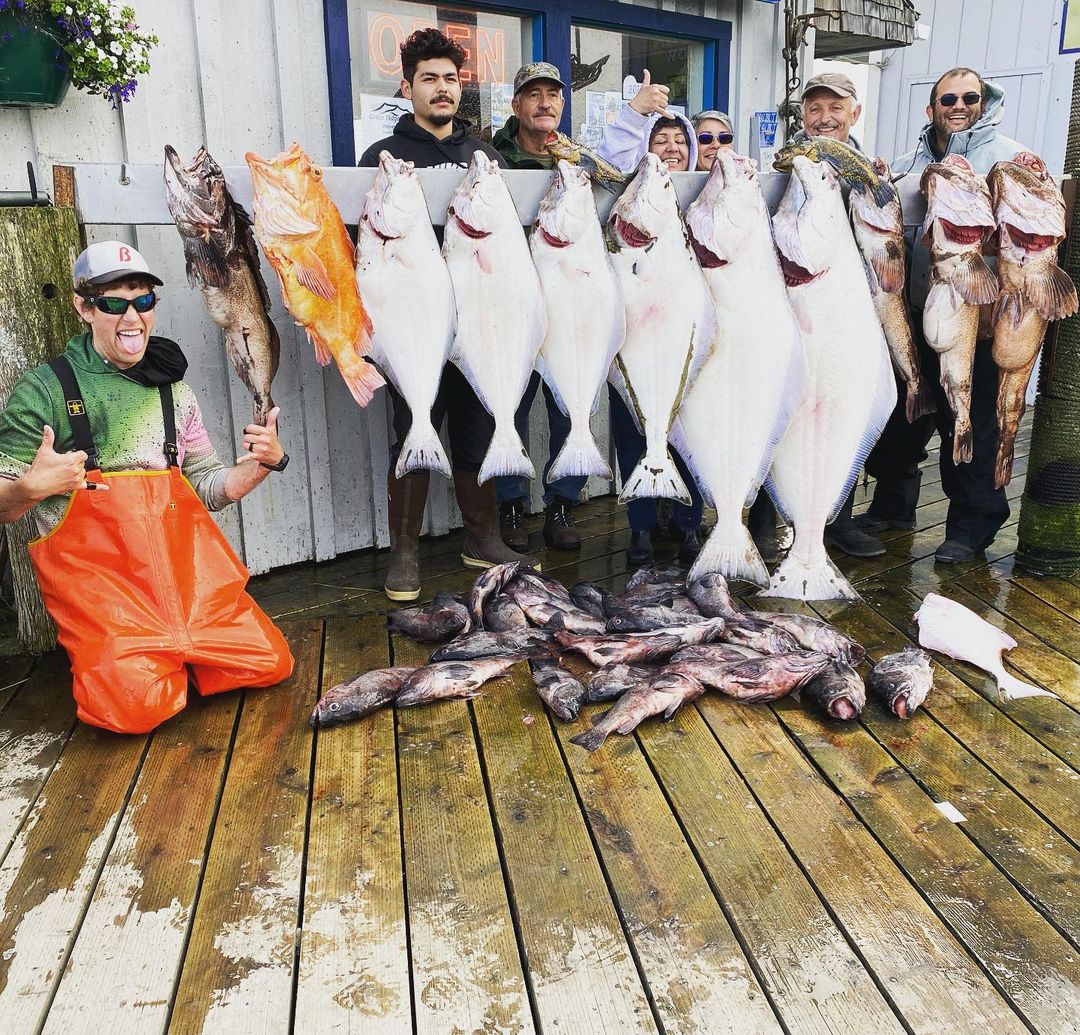 5 large fish caught during a fishing trip in Homer