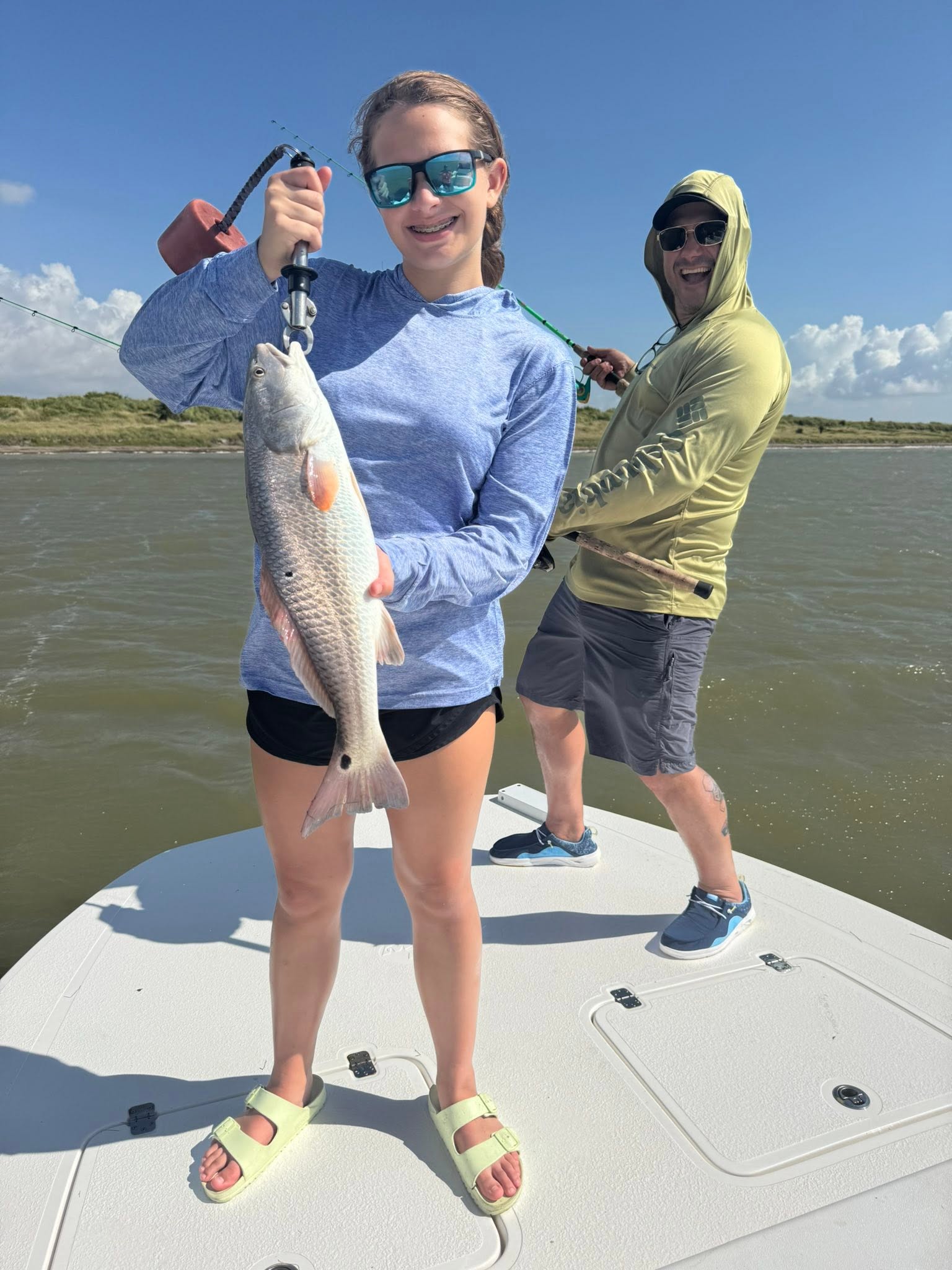 Redfish caught while fishing in Corpus Christi TX on boat deck