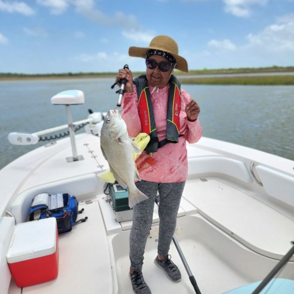 Freshwater drum caught while fishing in Galveston TX on boat