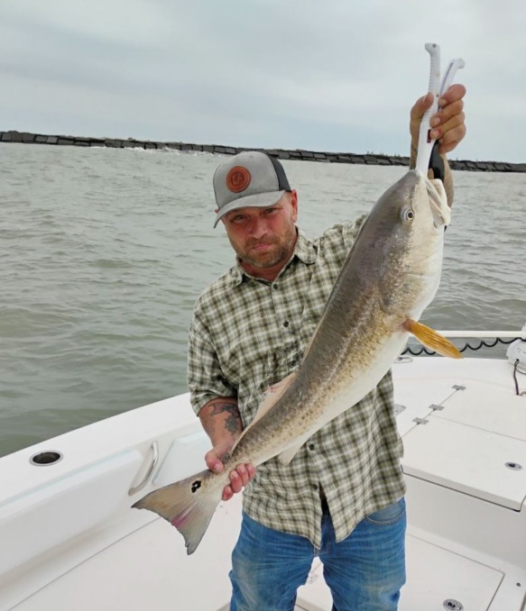 Redfish catch held up on boat in Galveston TX waters