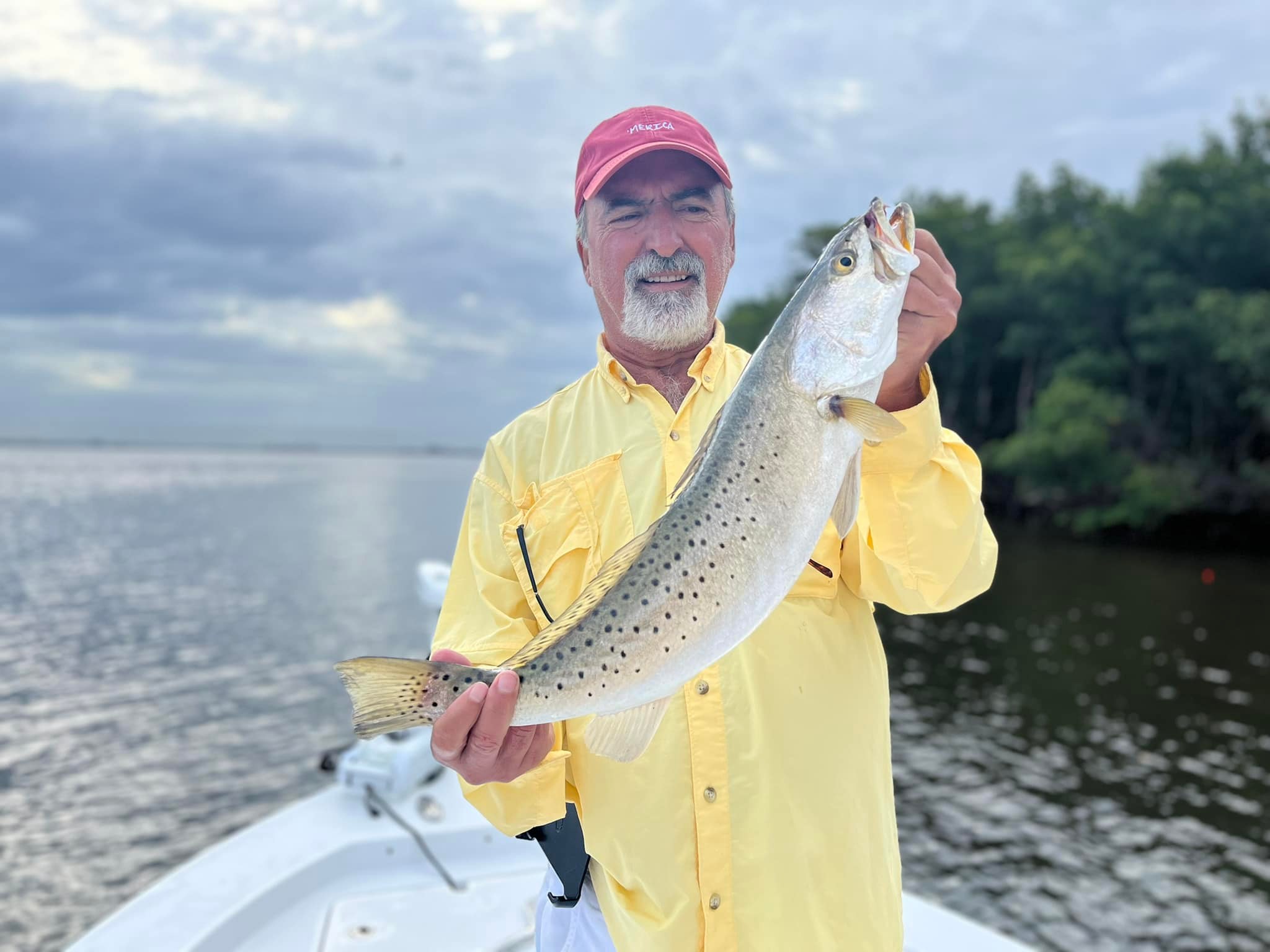 A single spotted weakfish measuring 16 inches, caught while fishing on Captiva Island
