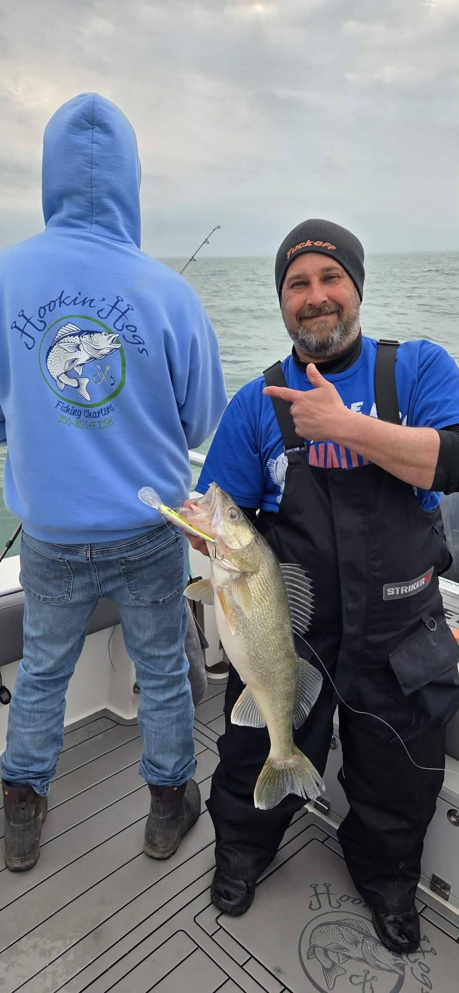 Fresh caught walleye on fishing boat in Geneva-on-the-Lake OH