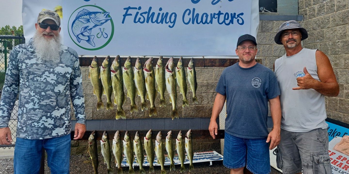 Cleveland walleye fishing tournament trip aboard Defiance 30' boat on Lake Erie waters