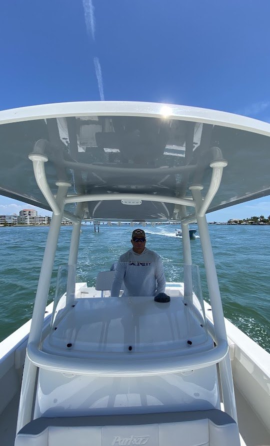 Person fishing in Florida on cruise or boat
