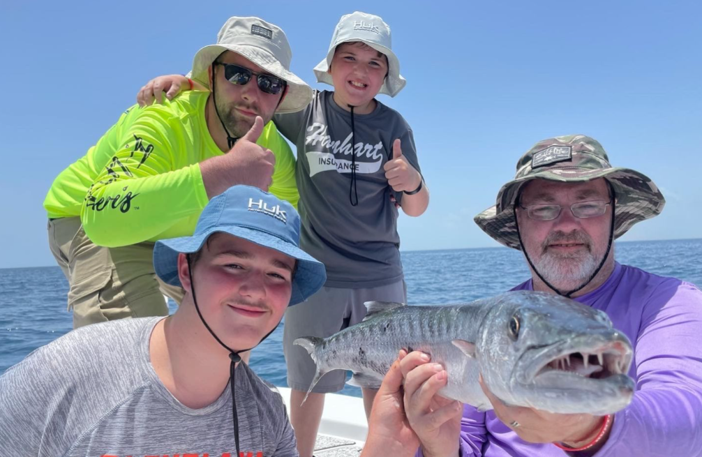 4 anglers fishing on a sunny day in Jensen Beach