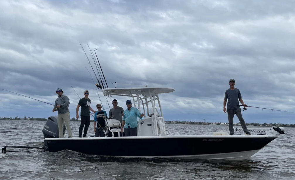 Six anglers posing for a photo in Florida
