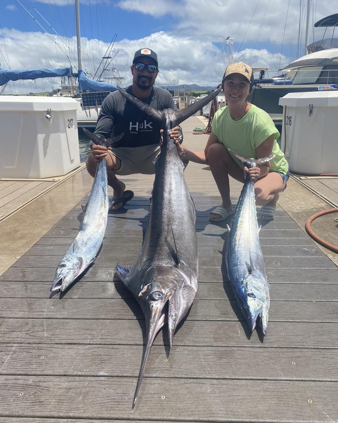 3 blue marlin caught fishing in Hawaii