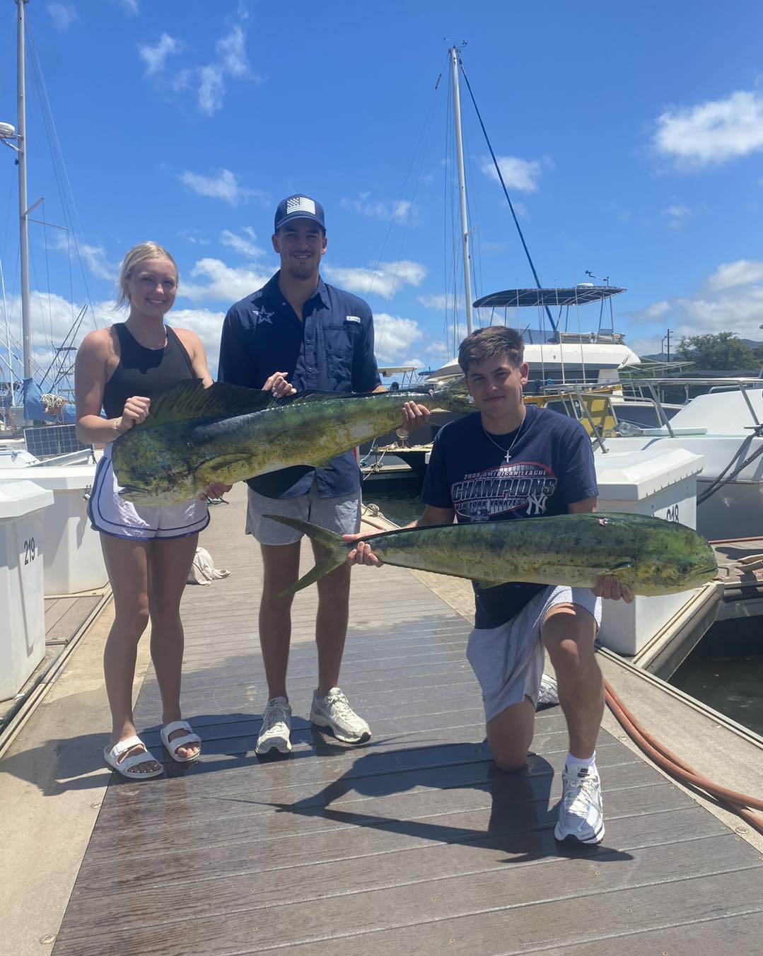 Two anglers with big fish at Lihue