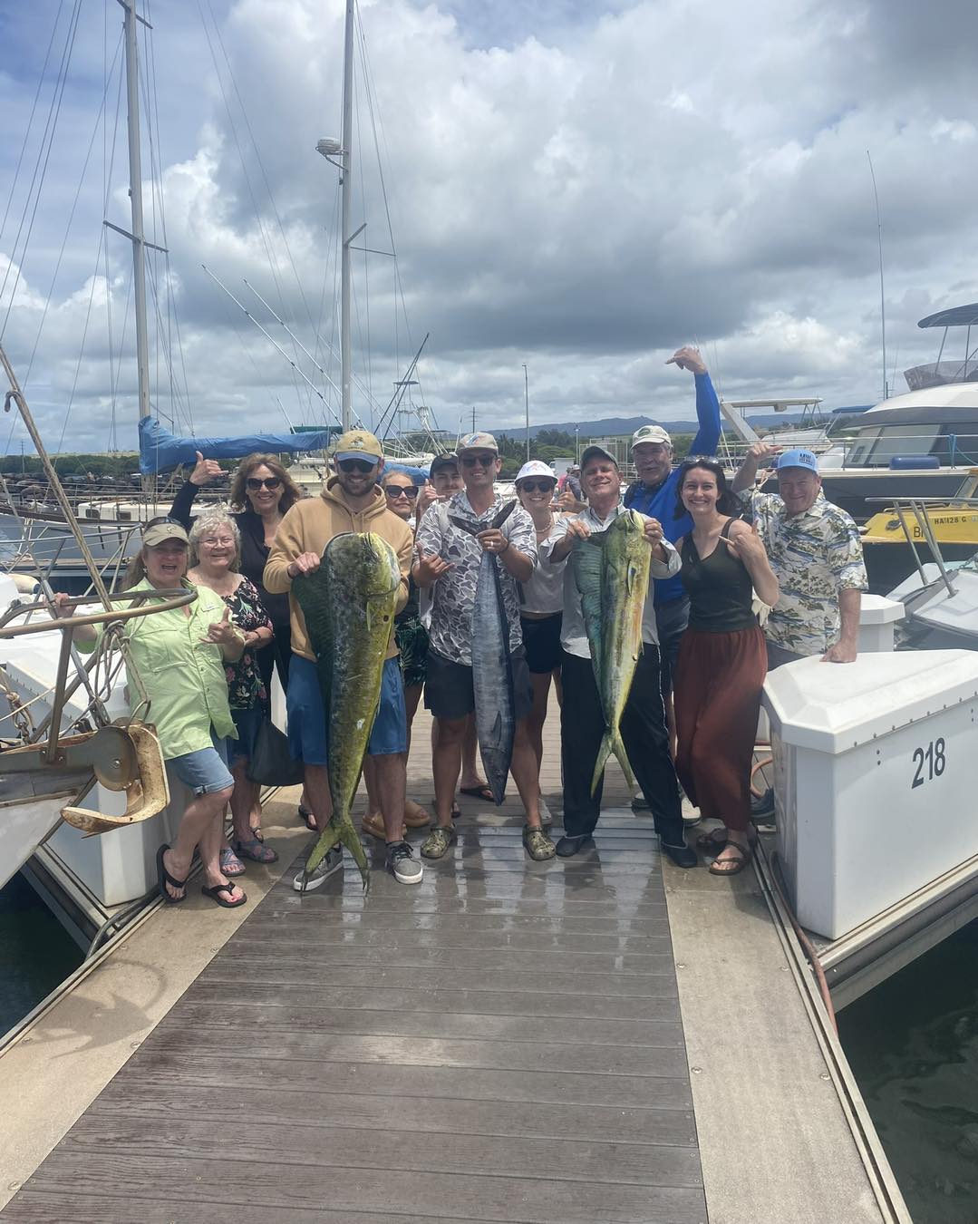 Two large fish caught during fishing trip in Lihue