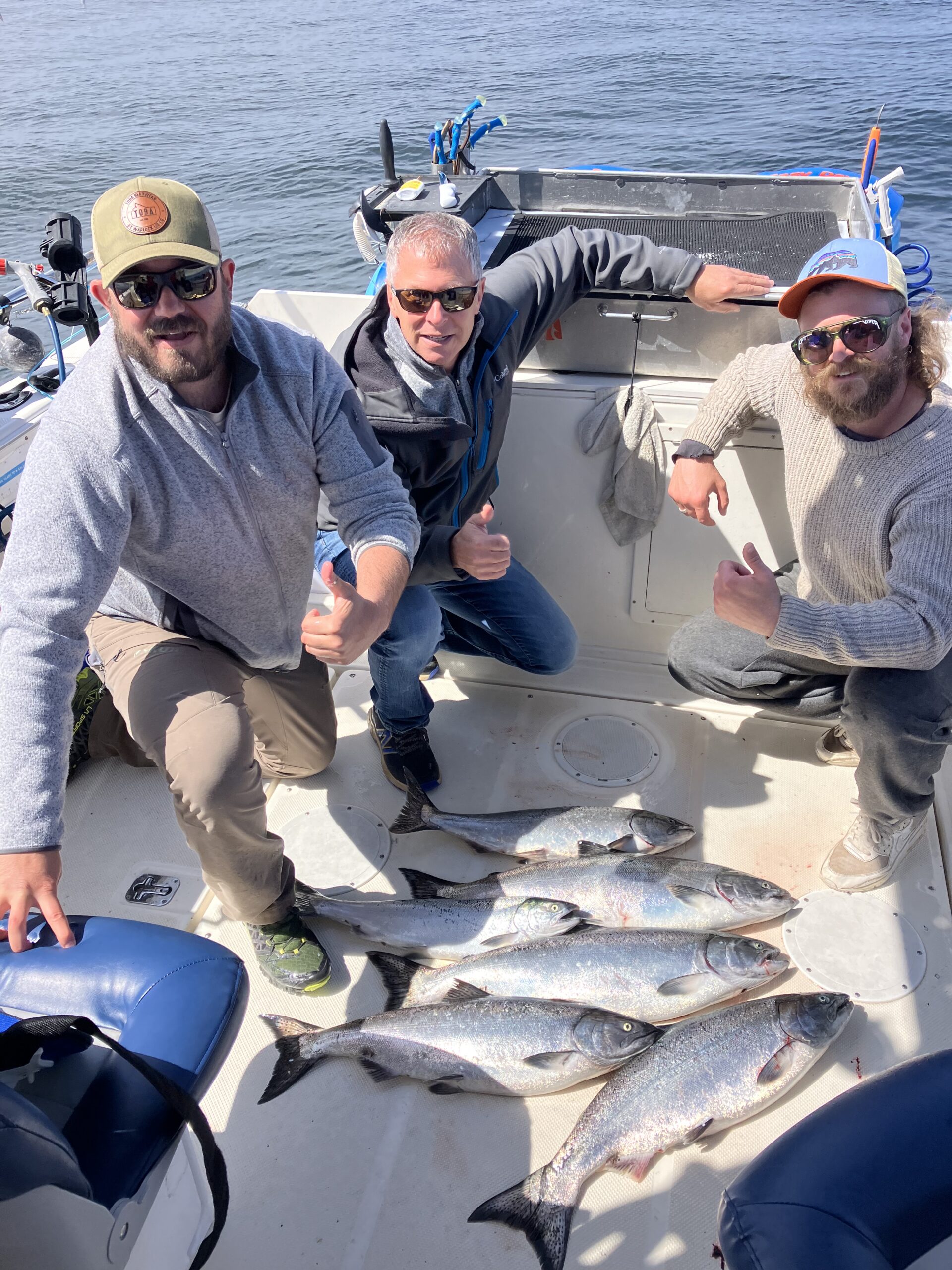 4 Chinook Salmon caught during fishing trip in Ucluelet