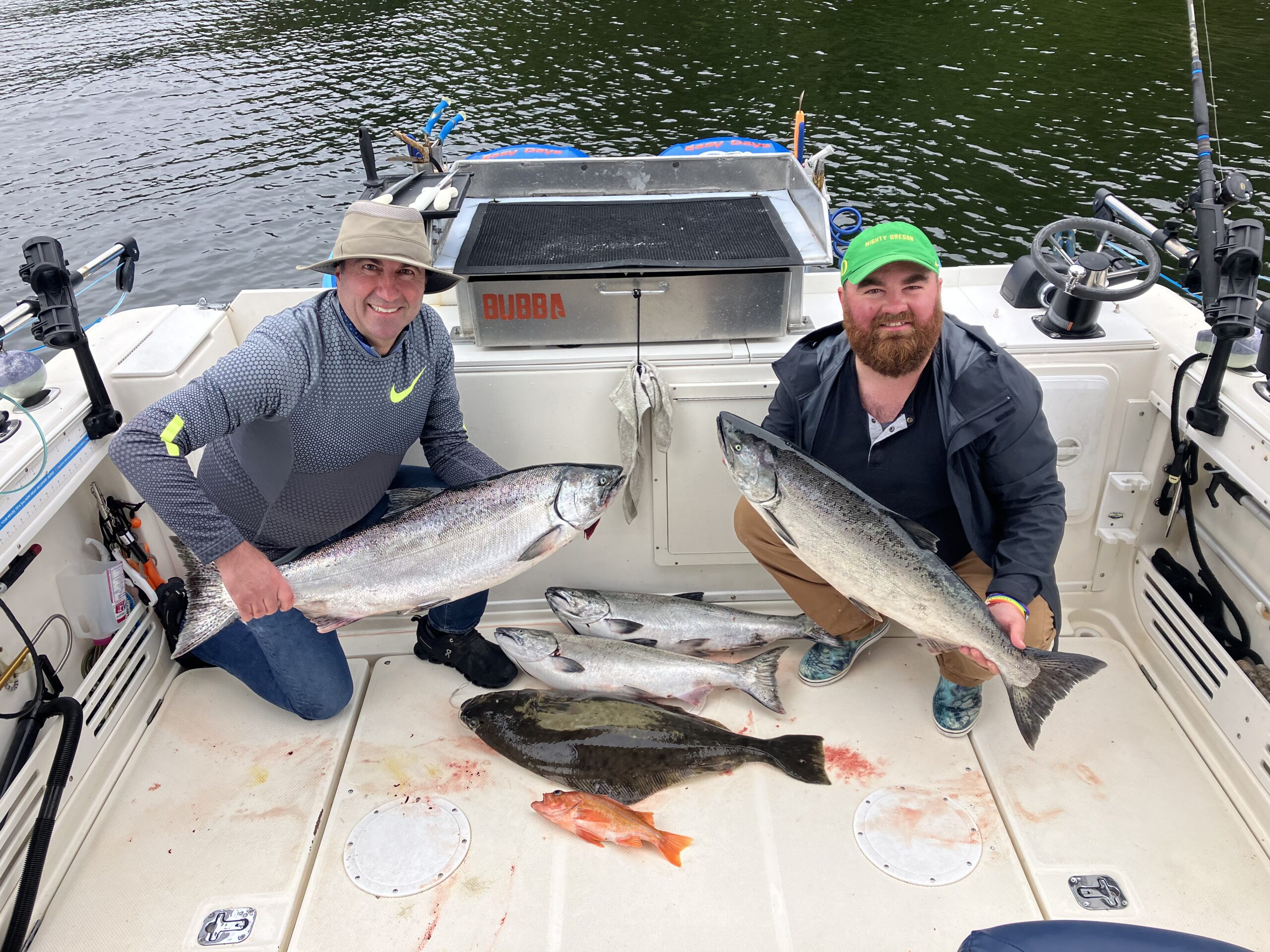 5 chinook salmon caught while fishing in BC