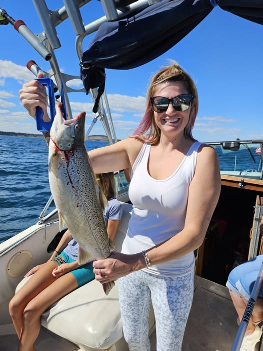 Atlantic salmon caught during fishing charter in Port Washington WI