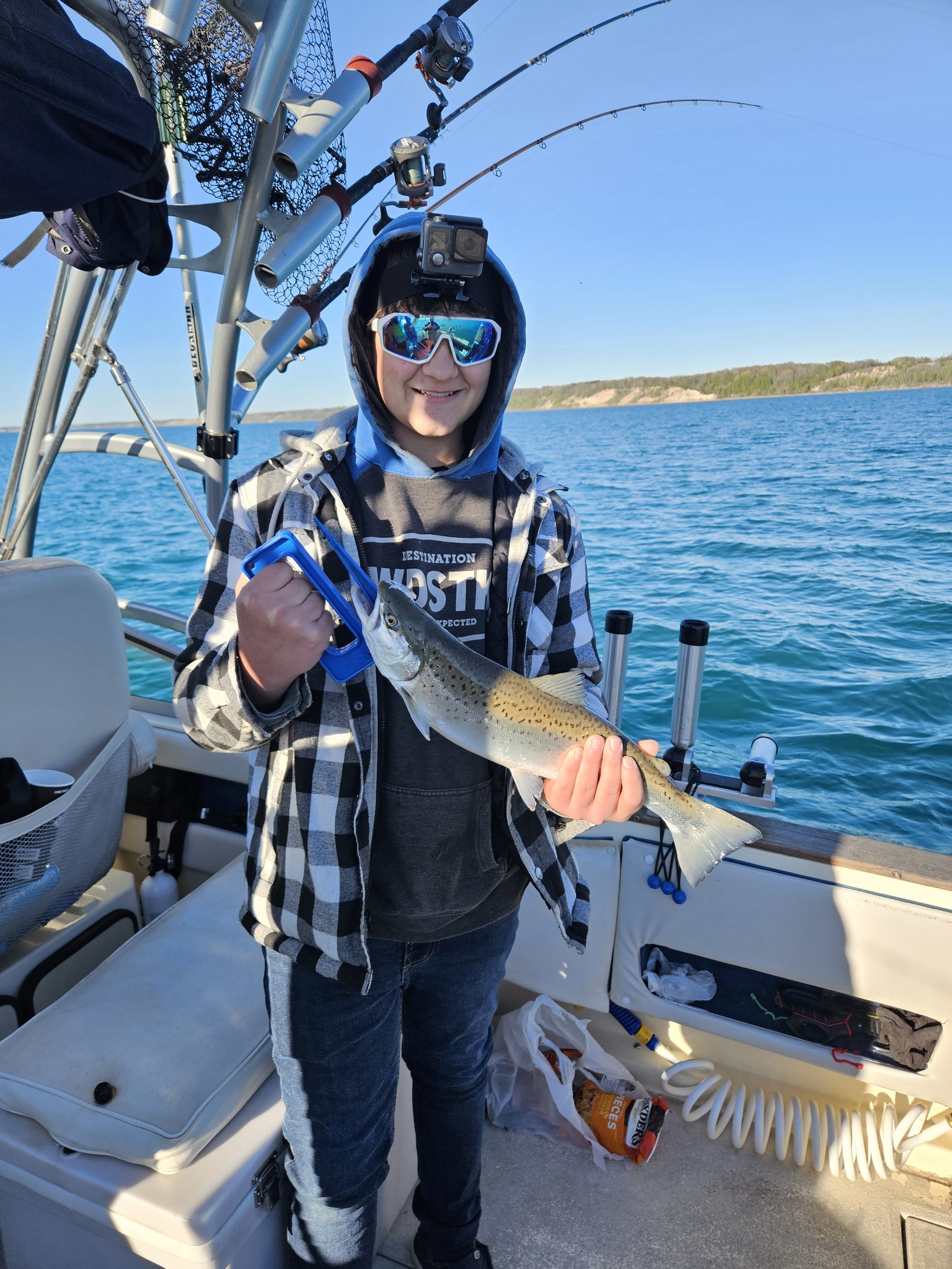 Atlantic salmon caught during fishing charter in Port Washington WI